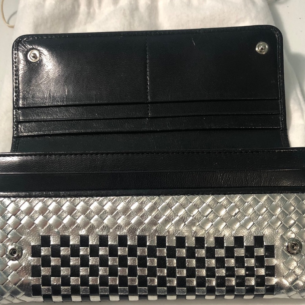 Prada Silver & Black Leather Continental Wallet - Picture 15 of 17